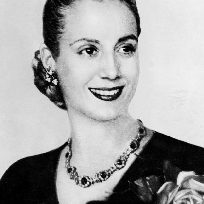 EVA PERON (1919 - 1952 ) WAS SECOND WIFE OF PRESIDENT JUAN PERON (1895–1974) OF ARGENTINA AND ARGENTINA MOST FAMOUS FIRST LADY,WHO WAS RECENTLY PROCLAIMED SPIRITUAL CHIEF OF ARGENTINA NATION.