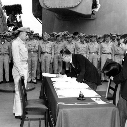 THE FALL OF IMPERIAL JAPAN,IN 1945,USA DROPPED ATOMIC BOMBS IN HIROSHIMA & NAGASAKI.JAPAN SURRENDERED.